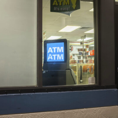 An ATM inside a convenience store
